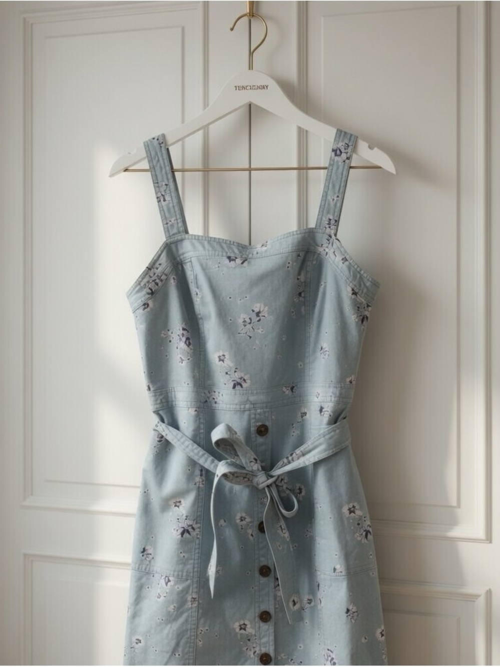 NWT Gap Blue Floral Tie-Waist Dress - Picture 3 of 4